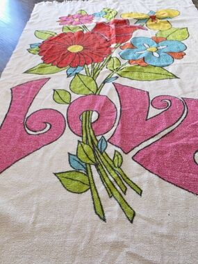 70s LOVE beach Towel 33x53 Inches